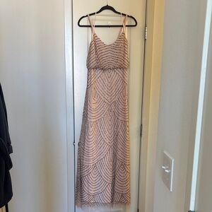 Adrianna Papell Art Deco Beaded Blouson Gown